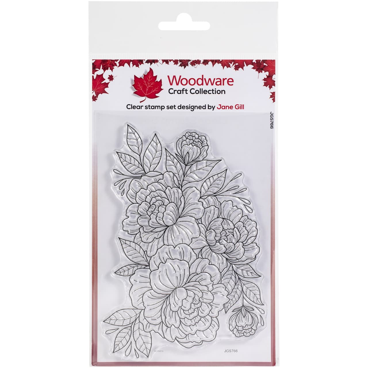 Woodware Camellia Spray Clear Stamp